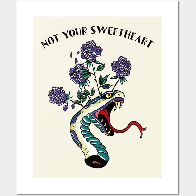 Not Your Sweetheart - Vintage Tattoo Design Wall Art by LittleBunnySunshine